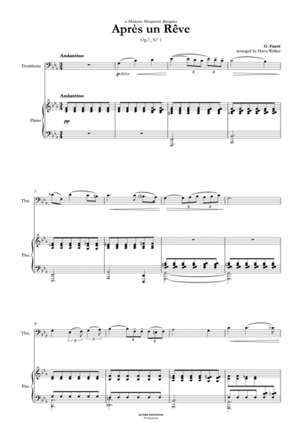 Après un rêve (Fauré) for Trombone and Piano image number null