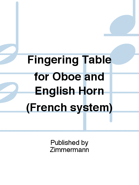 Fingering Table for Oboe and English Horn (French system)