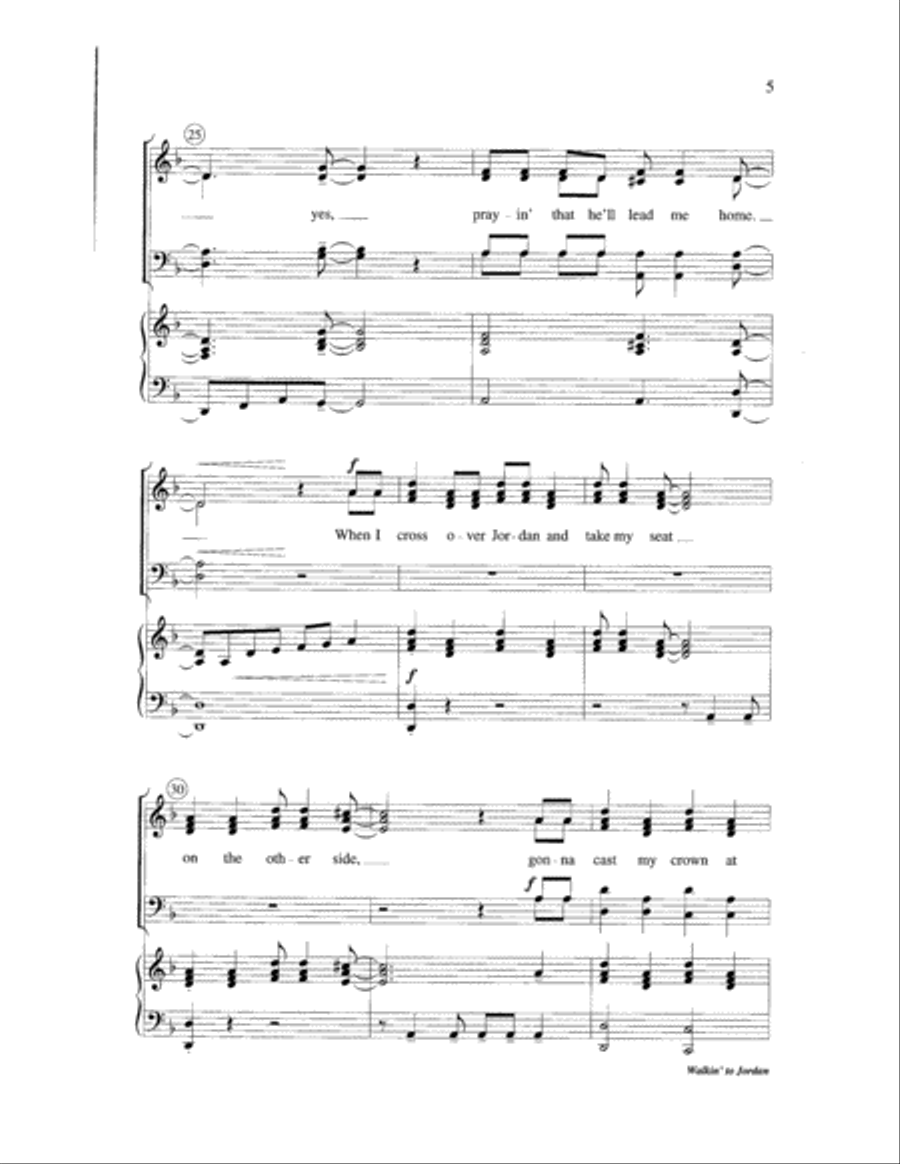 Walkin' to Jordan Walkin' to Jordan 4-Part scores gallery preview page 5