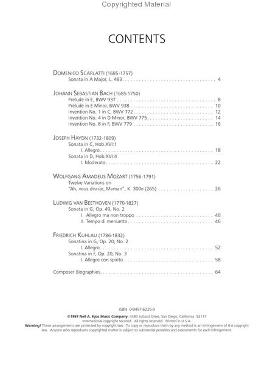 Piano Repertoire: Baroque/Classical Level 7 Piano Method scores gallery preview page 2