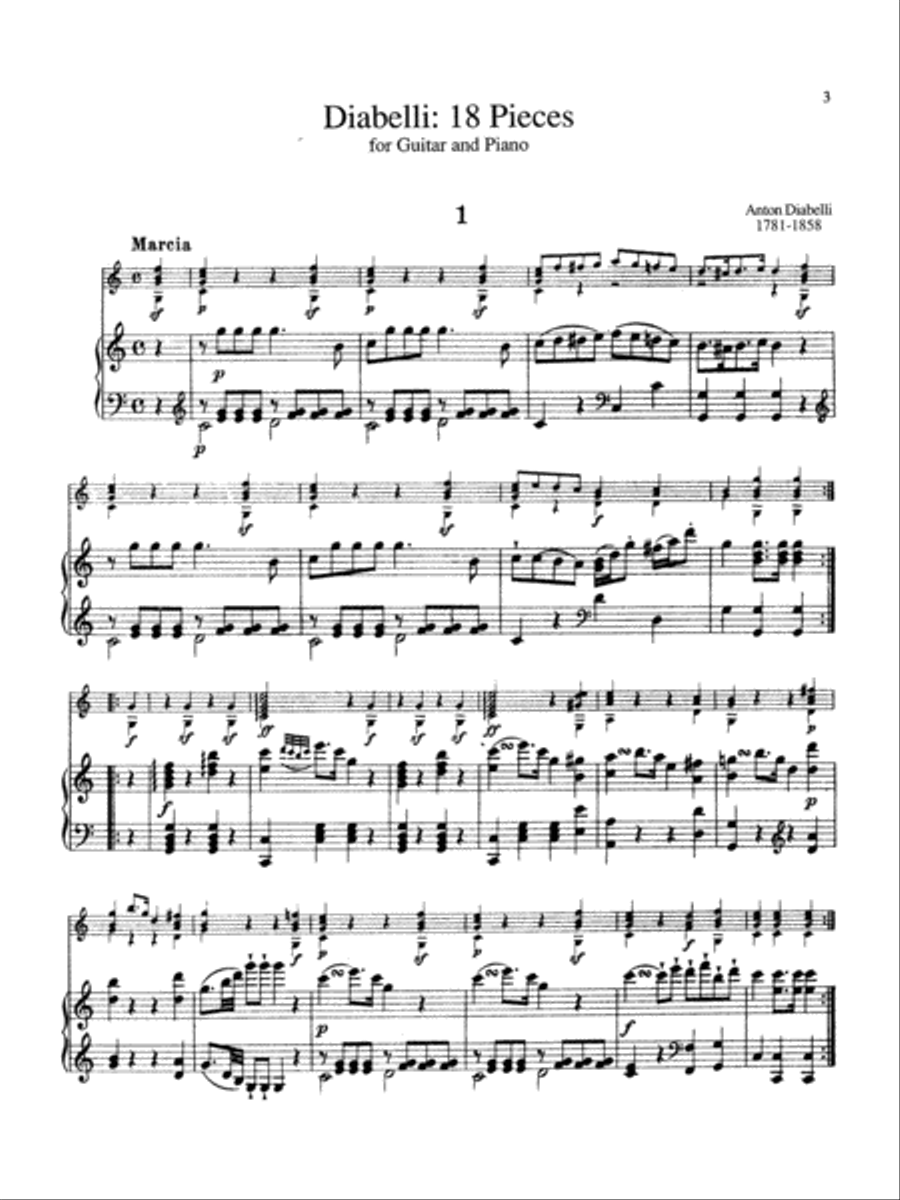 18 Pieces for Guitar and Piano Guitar Ensemble scores gallery preview page 4