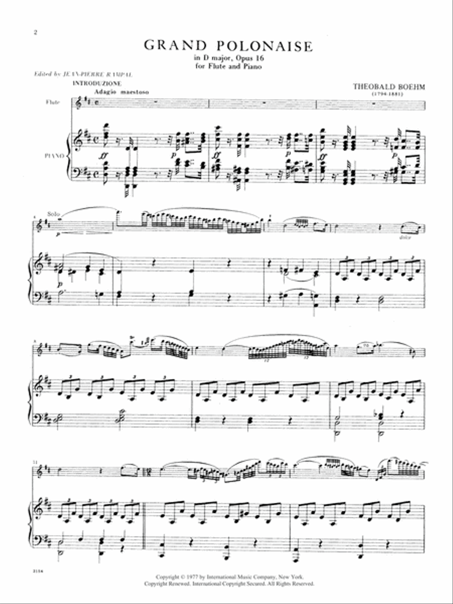 Grande Polonaise In D Major, Opus 16 Flute Solo scores gallery preview page 2