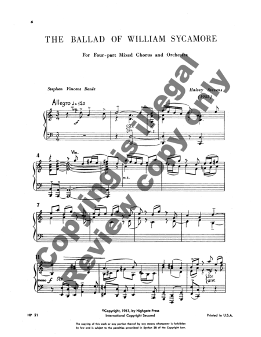 The Ballad of William Sycamore 4-Part scores gallery preview page 8