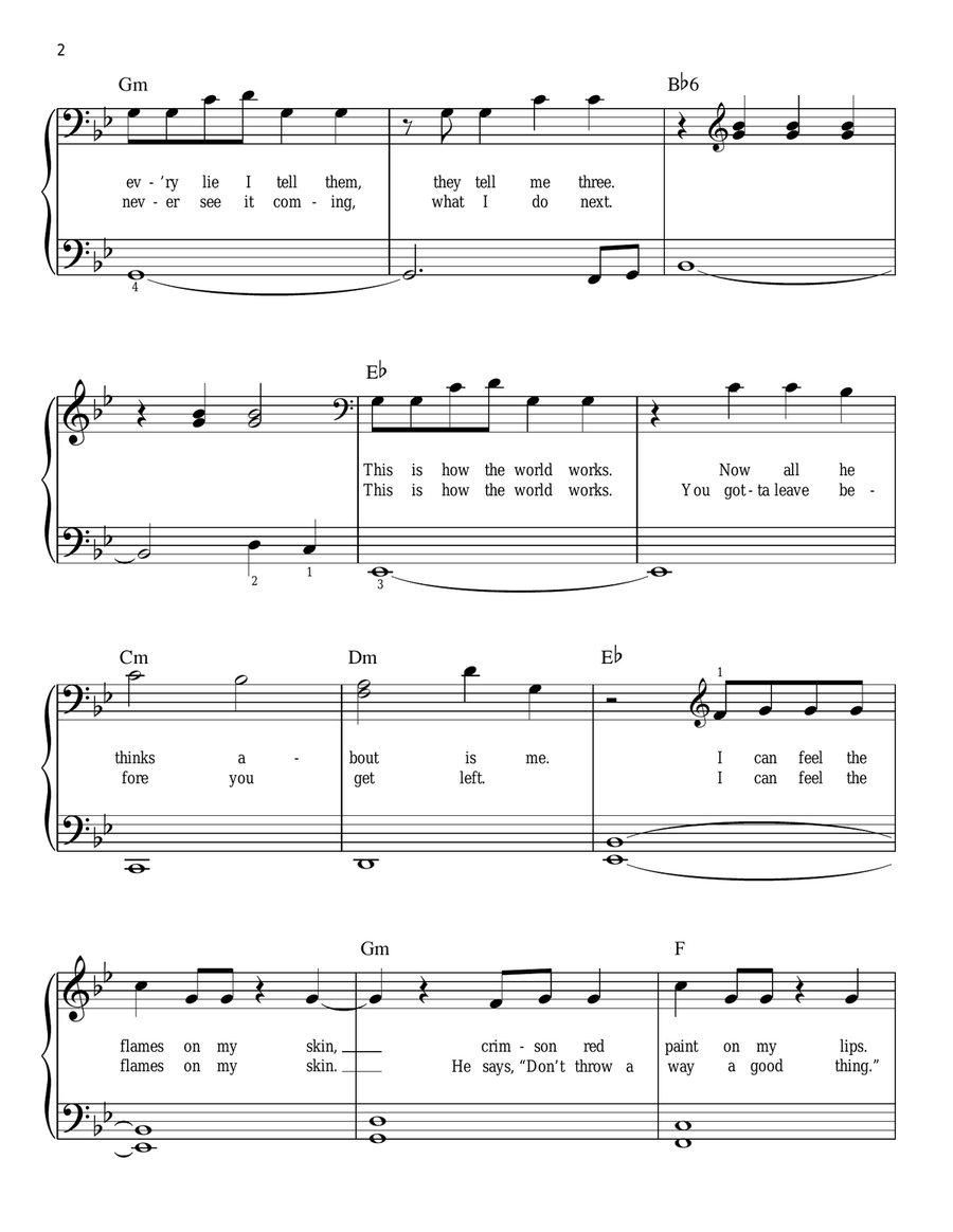 I Did Something Bad Easy Piano scores gallery preview page 2