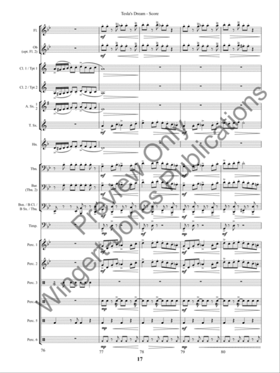Tesla's Dream (Score) Concert Band scores gallery preview page 20