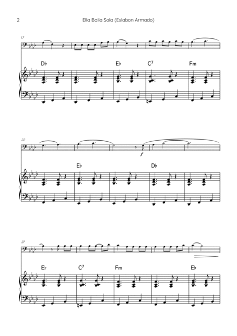 Ella Baila Sola Piano scores gallery preview page 2