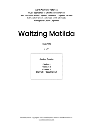 Book cover for Waltzing Matilda (Clarinet quartet)