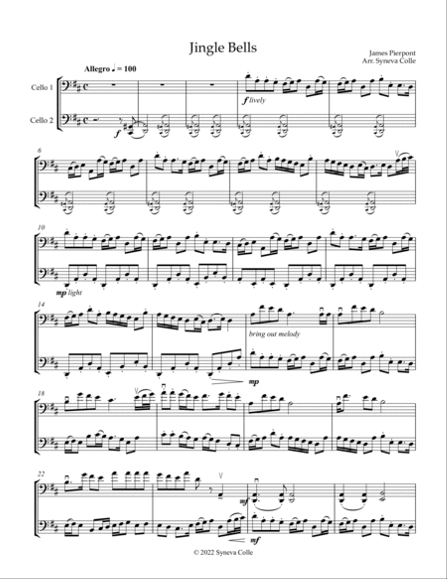 Jingle Bells Jingle Bells String Duet scores gallery preview page 2