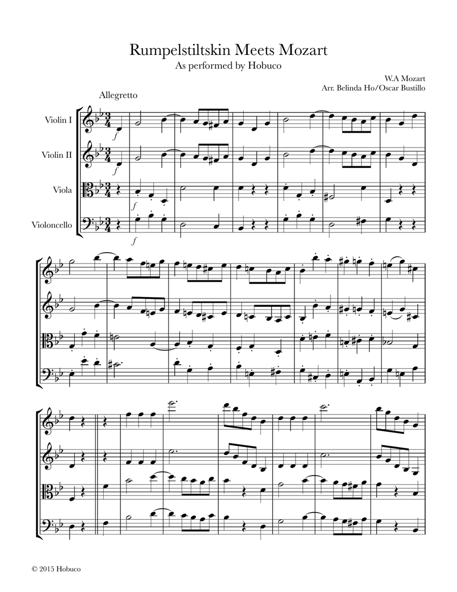 Rumpelstiltskin Meets Mozart for String Quartet String Quartet scores gallery preview page 2