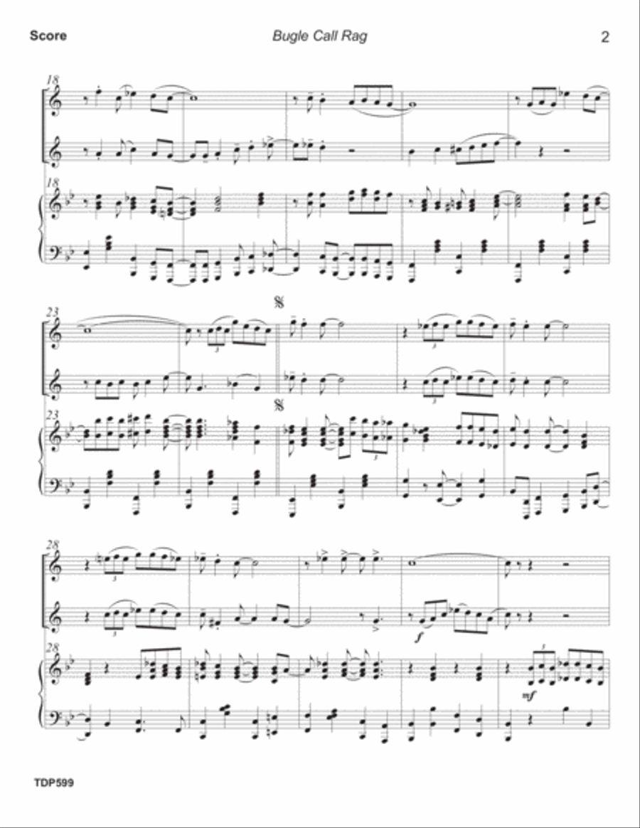BUGLE CALL RAG - TRUMPET DUET with Piano Accompaniment Trumpet Duet scores gallery preview page 2