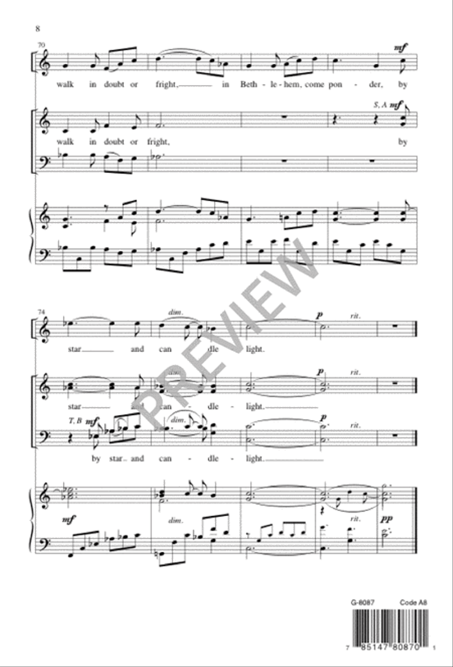By Star and Candlelight 4-Part scores gallery preview page 8