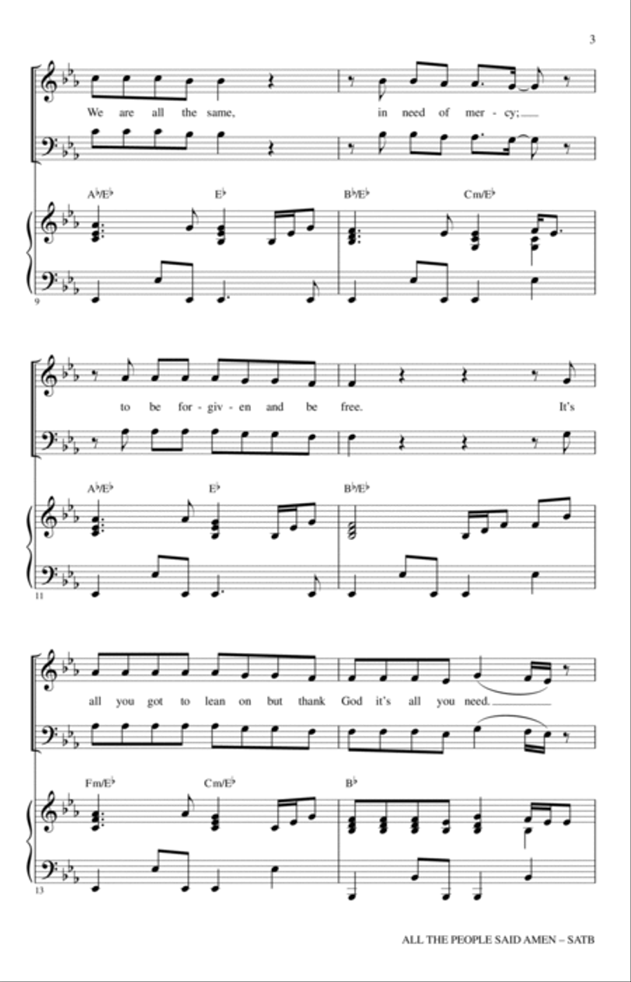 All The People Said Amen 4-Part scores gallery preview page 2