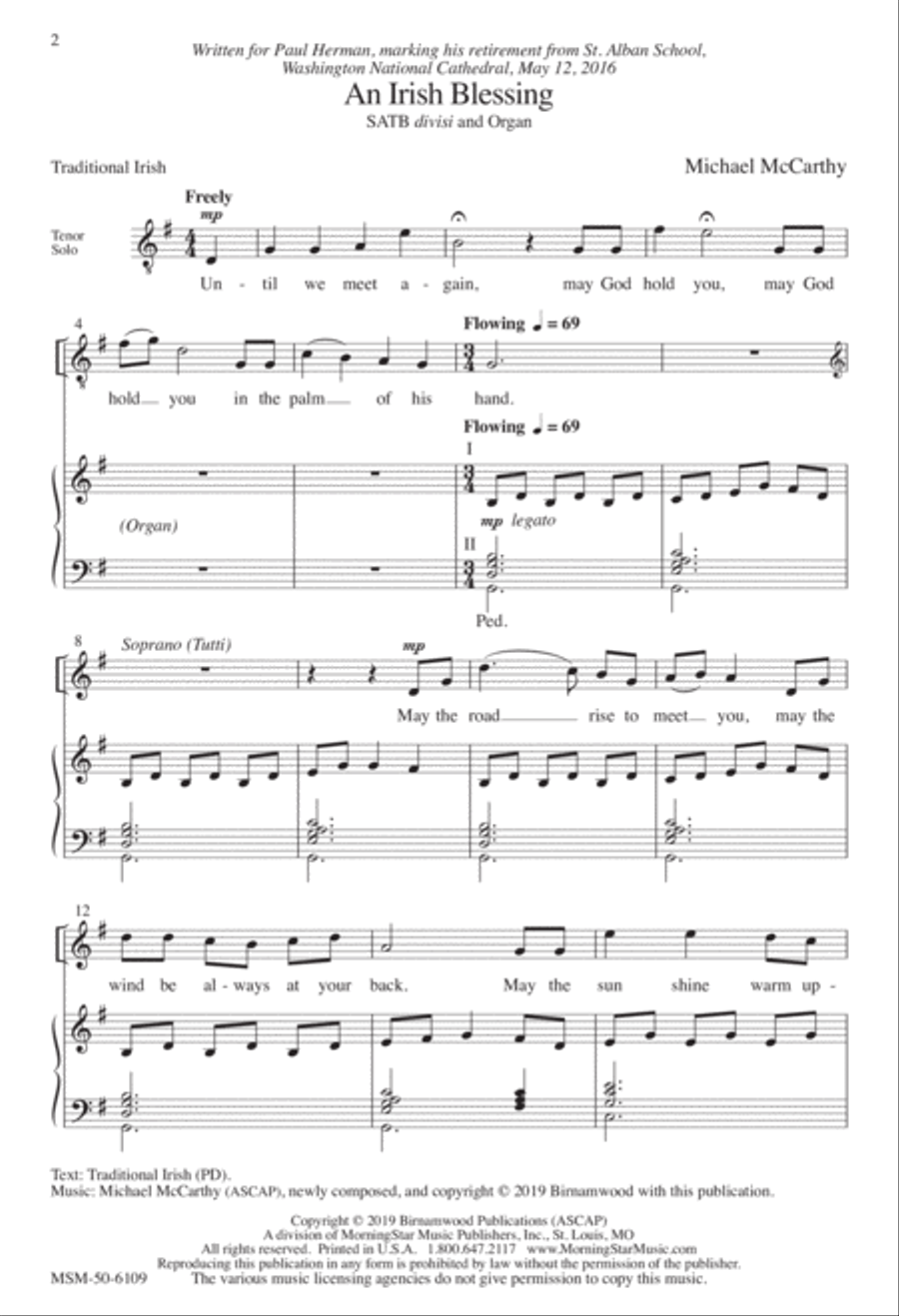 An Irish Blessing Divisi scores gallery preview page 2