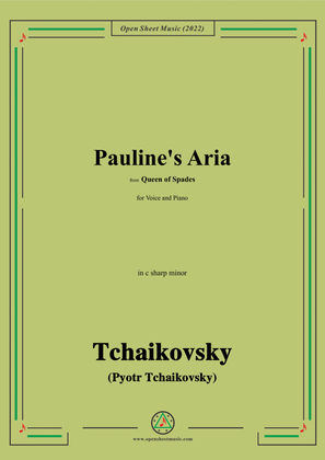 Book cover for Tchaikovsky-Pauline's Aria,from Queen of Spades,in c sharp minor,for Voice and Piano