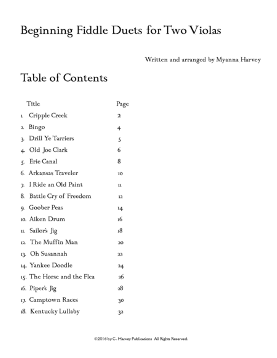 Beginning Fiddle Duets for Two Violas, Book One String Duet scores gallery preview page 2