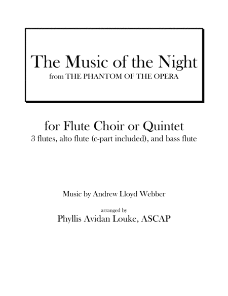 The Music of the Night for Flute Choir or Quintet image number null