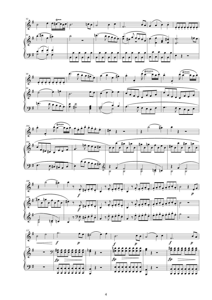 Mozart - Violin Sonata No.21 in E minor K 304 for Violin and Piano - Score and Part Violin Solo scores gallery preview page 4