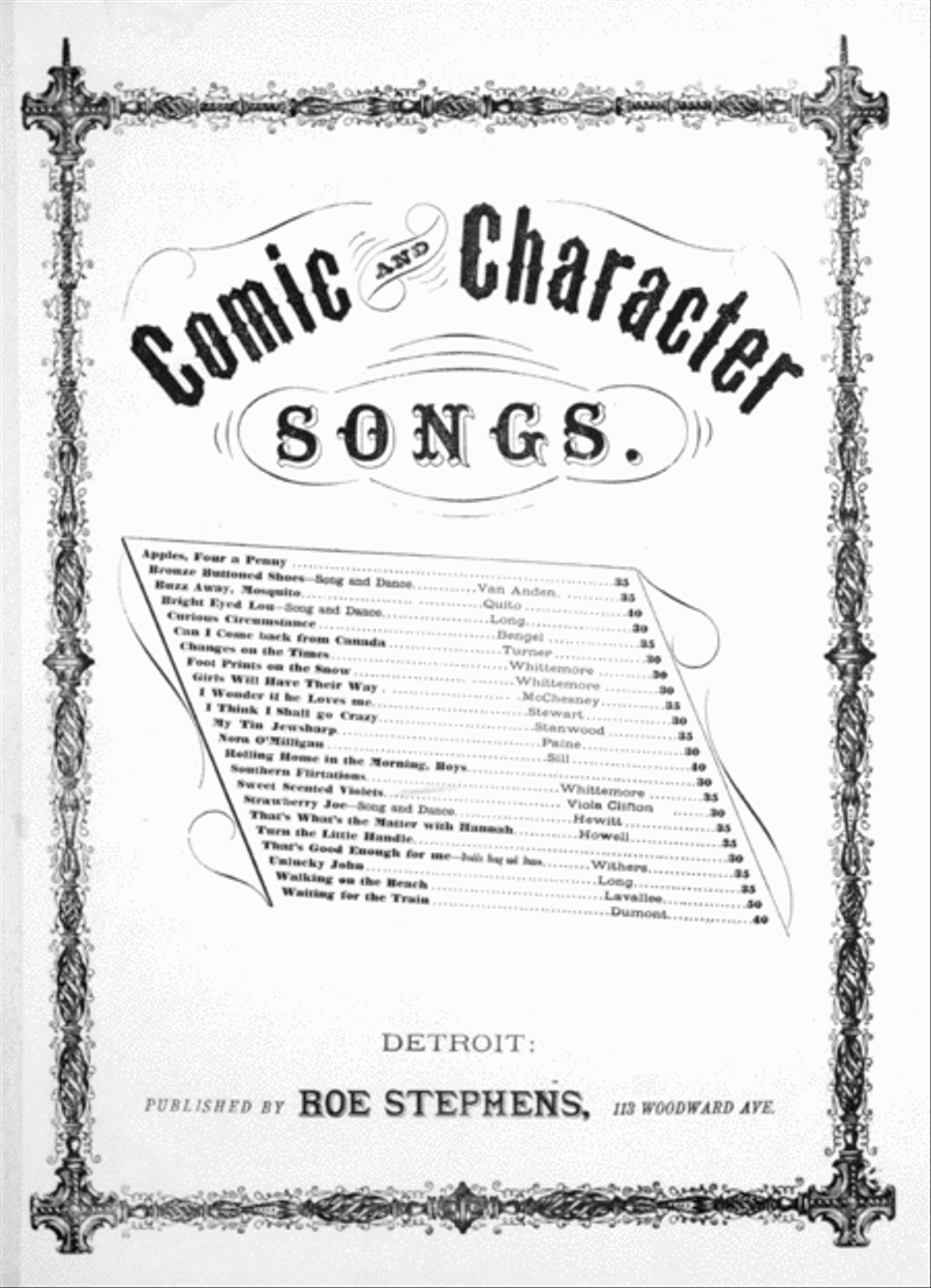 Comic and Character Songs. Sweet Scented Violets Voice scores gallery preview page 1