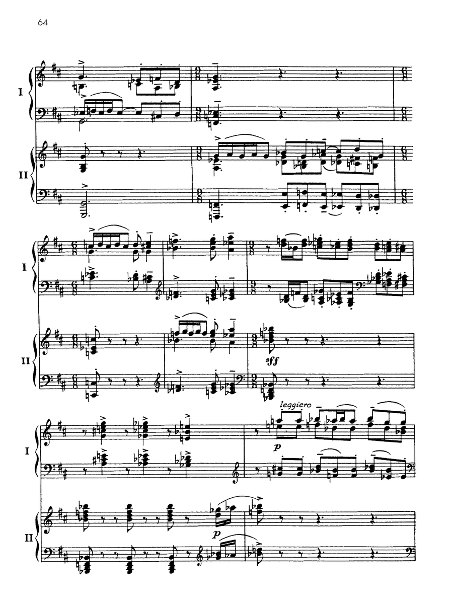 Symphonic Dances, Opus 45 - III. Lento assai / Allegro vivace - Piano Duo (2 Pianos, 4 Hands) Piano Duet scores gallery preview page 5