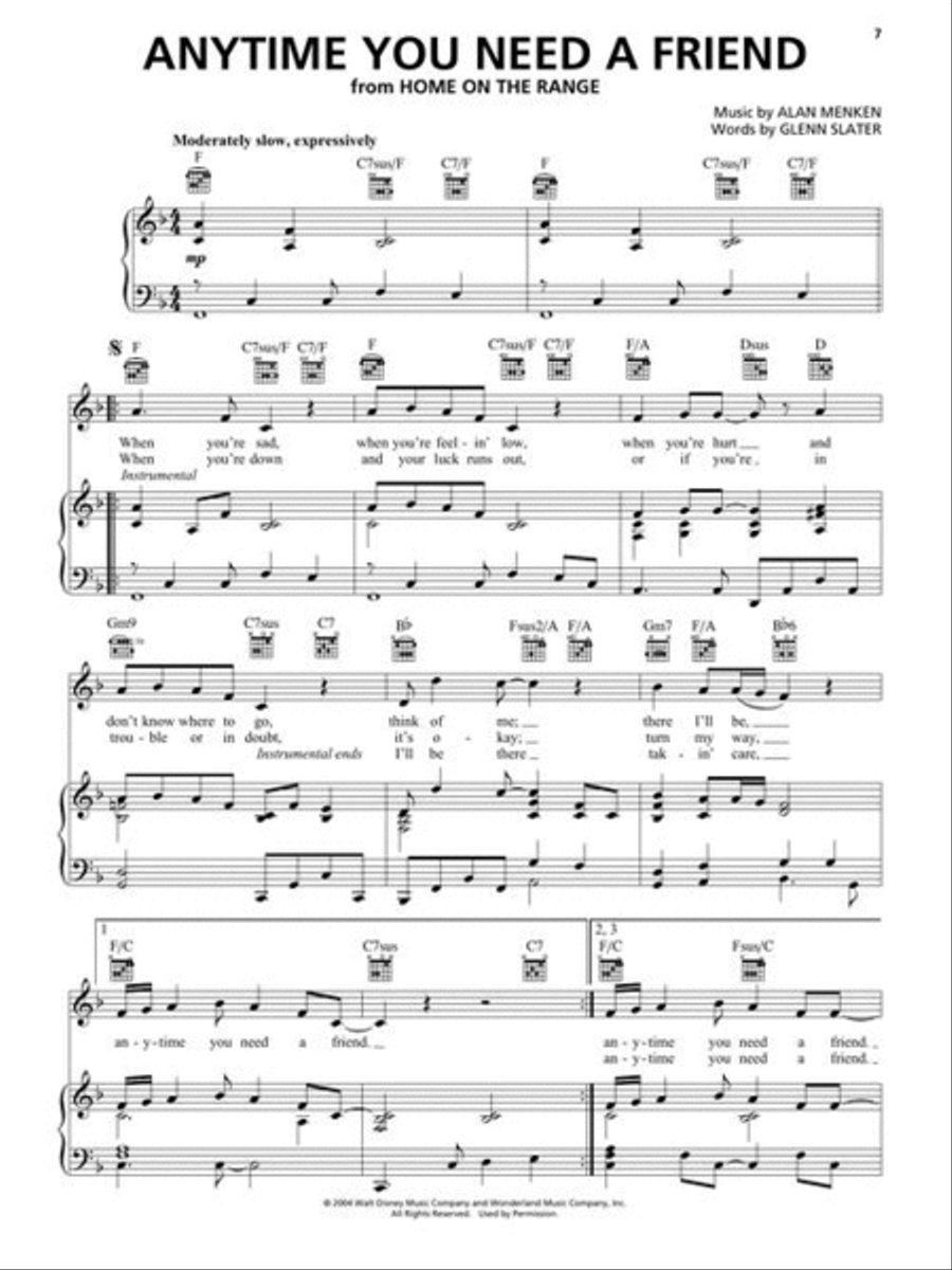 Alan Menken Songbook – 2nd Edition Piano, Vocal, Guitar scores gallery preview page 8