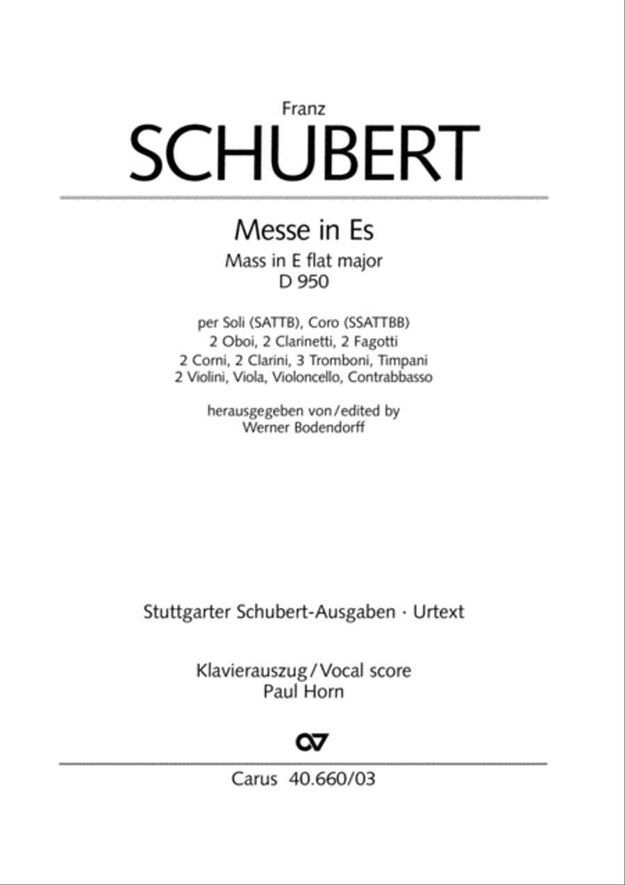 Mass in E flat major (Messe in Es) SATTB scores gallery preview page 2