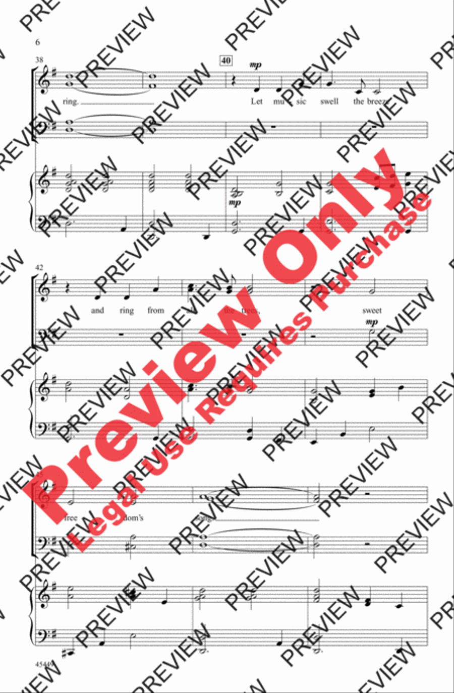 Let Freedom Ring! 4-Part scores gallery preview page 6