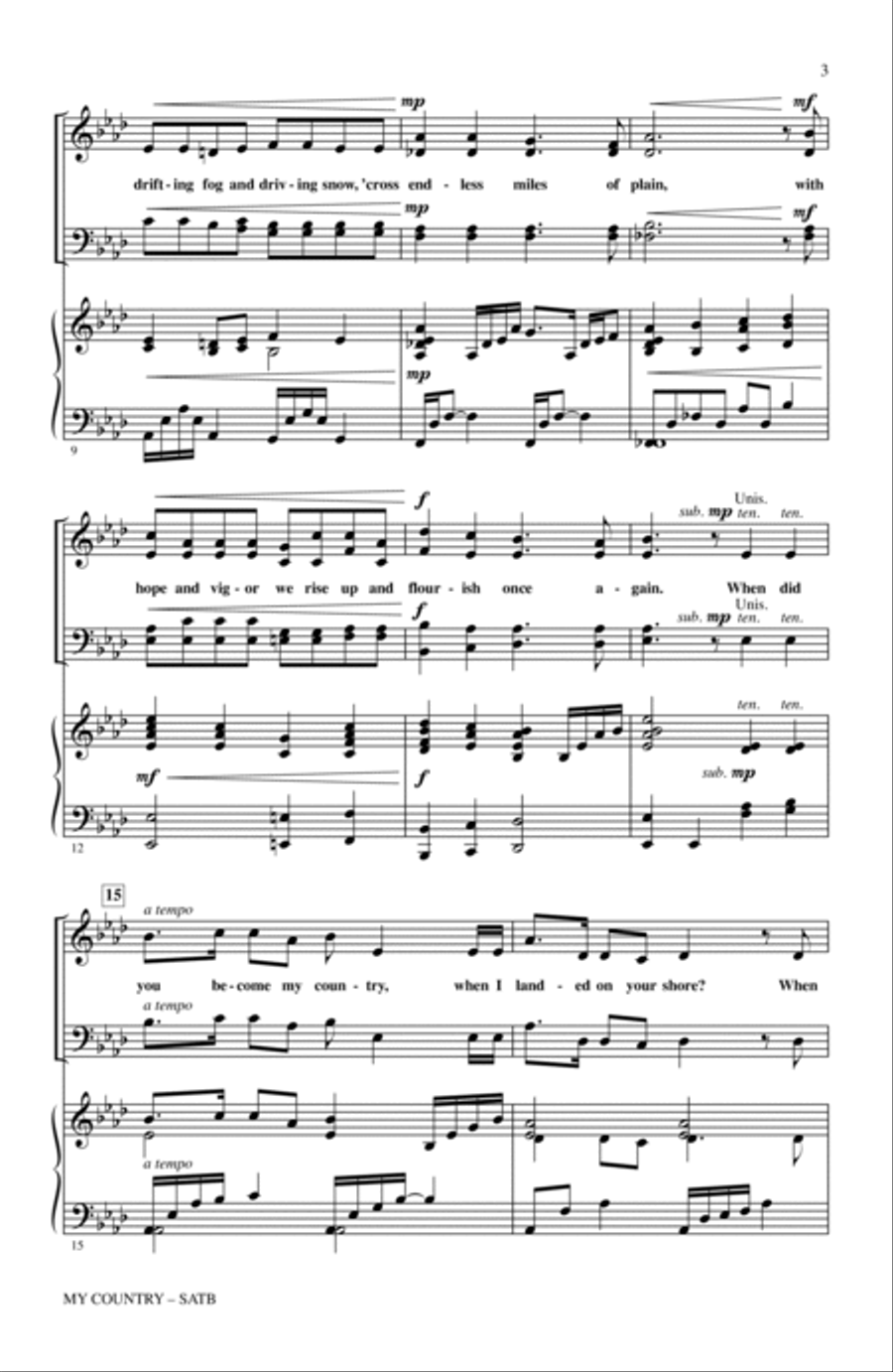 My Country My Country 4-Part scores gallery preview page 2