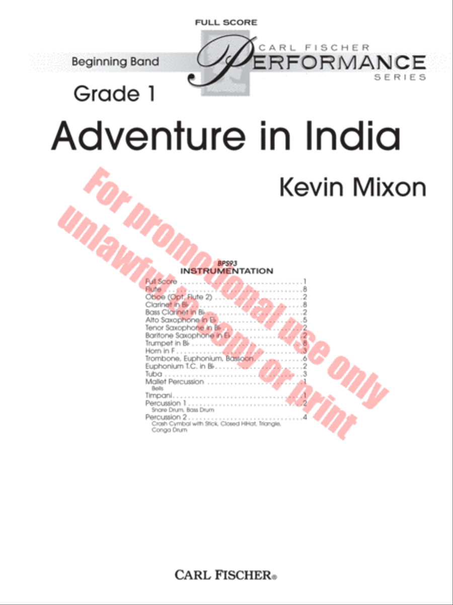 Adventure in India Concert Band scores gallery preview page 2