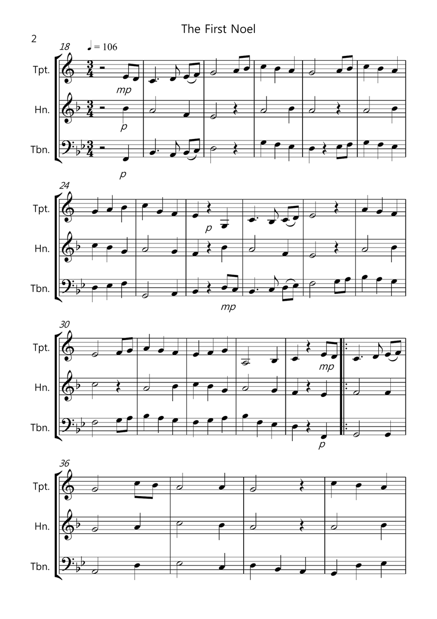 8 Easy Christmas Trios for Brass Brass Ensemble scores gallery preview page 2
