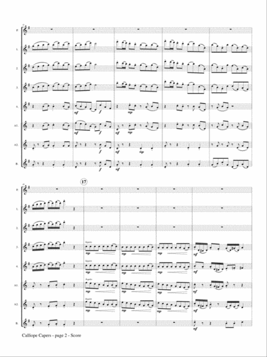 Calliope Capers for Flute Choir Flute Choir scores gallery preview page 3
