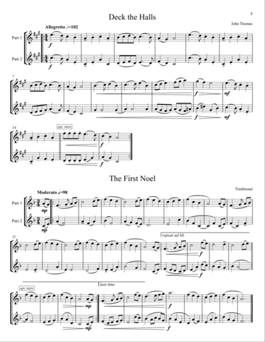 Twenty-One Christmas Carols for Flexible Brass Duet - Trumpet Trumpet Duet scores gallery preview page 5