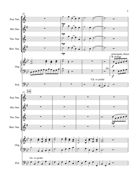 Three American Hymns for Saxophone Quartet and Organ image number null
