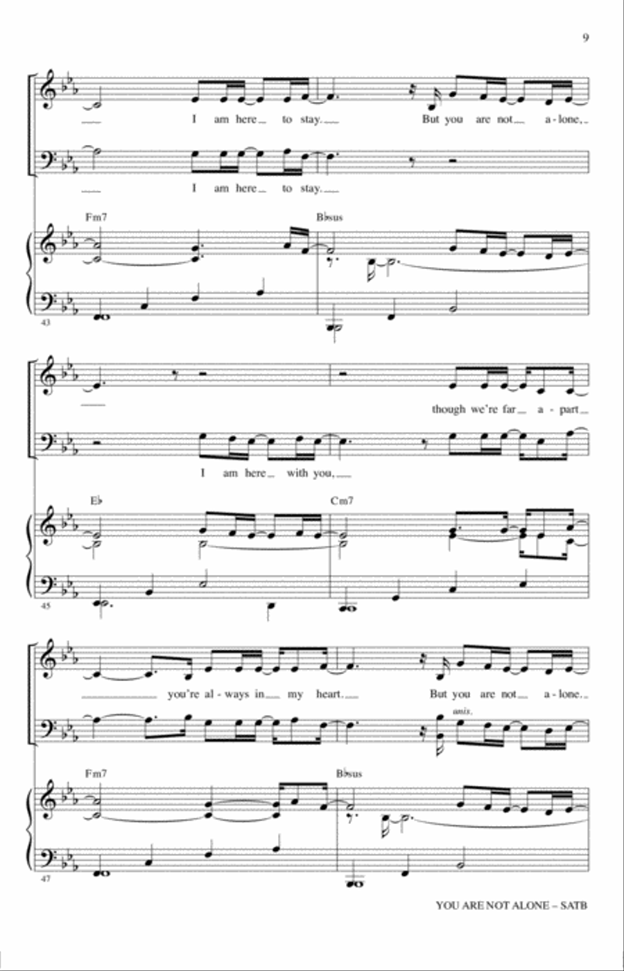 You Are Not Alone 4-Part scores gallery preview page 8