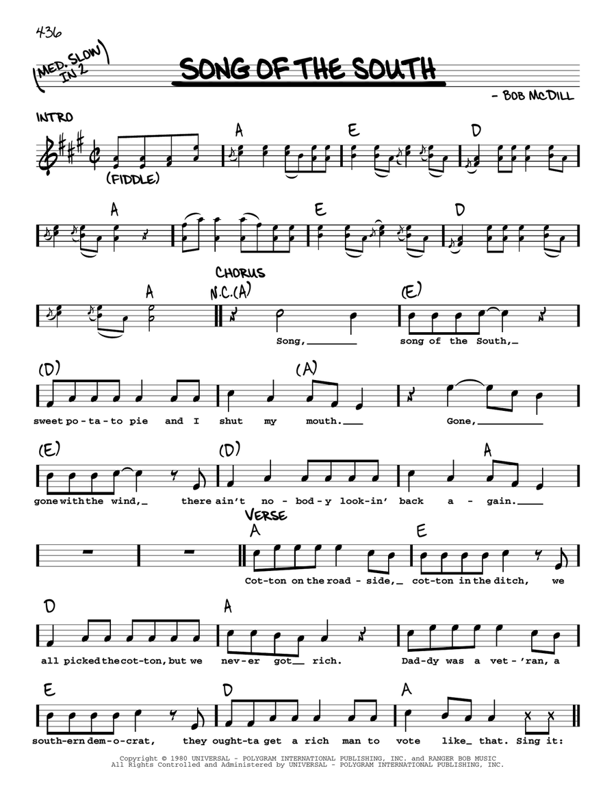 Song Of The South Song Of The South Voice scores gallery preview page 1