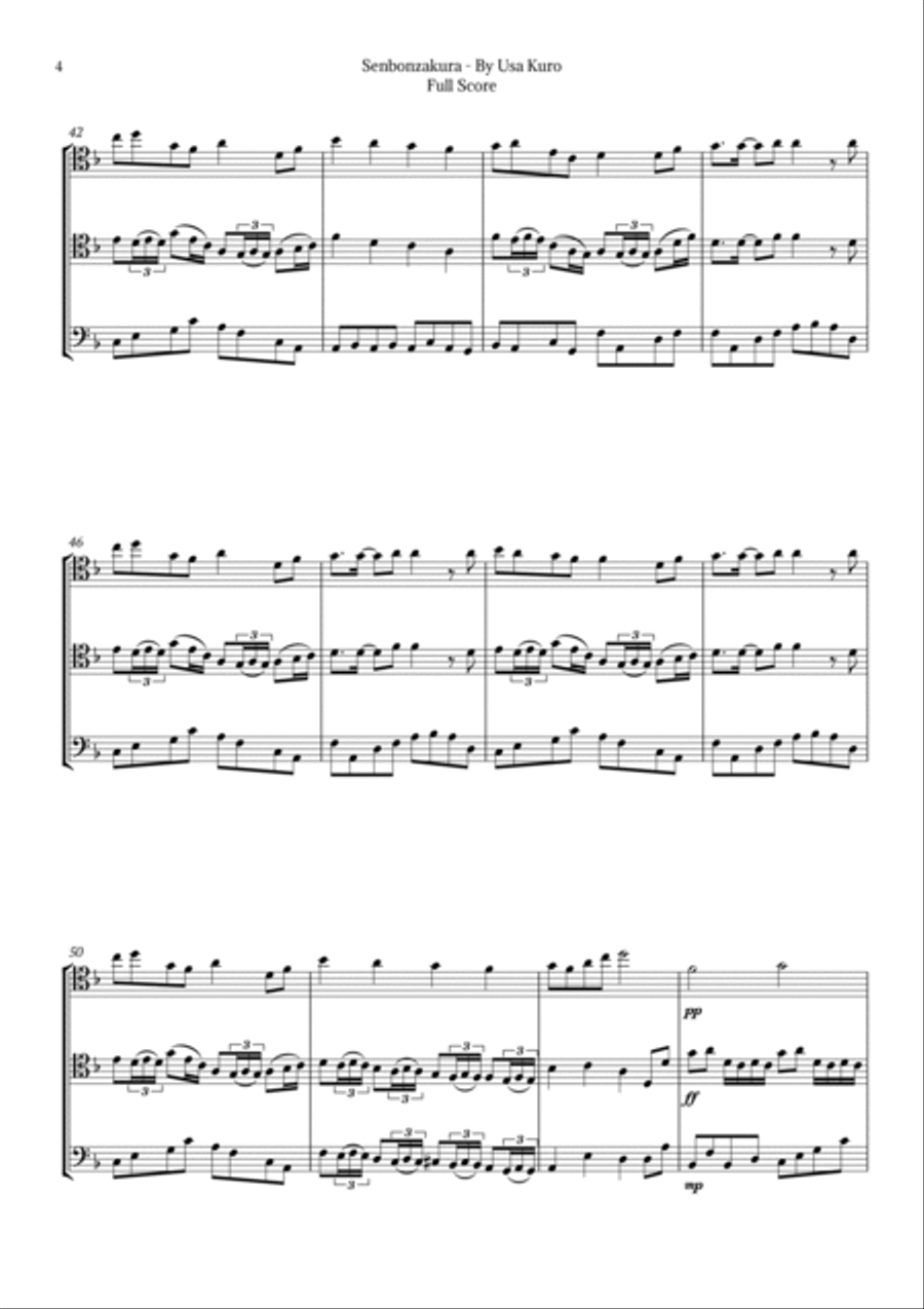 Senbonzakura String Trio scores gallery preview page 4