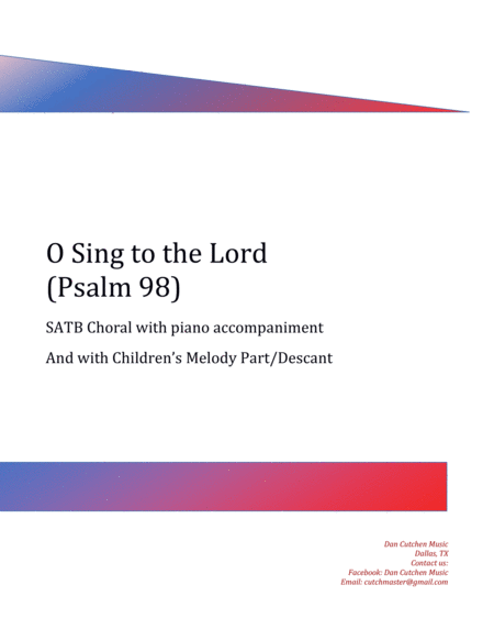 Choral - "O Sing to the Lord (Psalm 98) with Children's Choir/Descant image number null