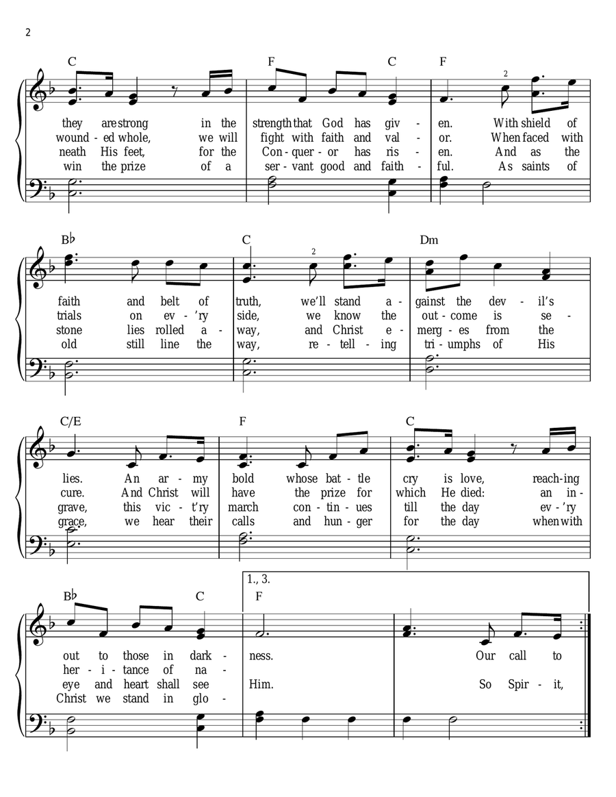 O Church Arise Easy Piano scores gallery preview page 2