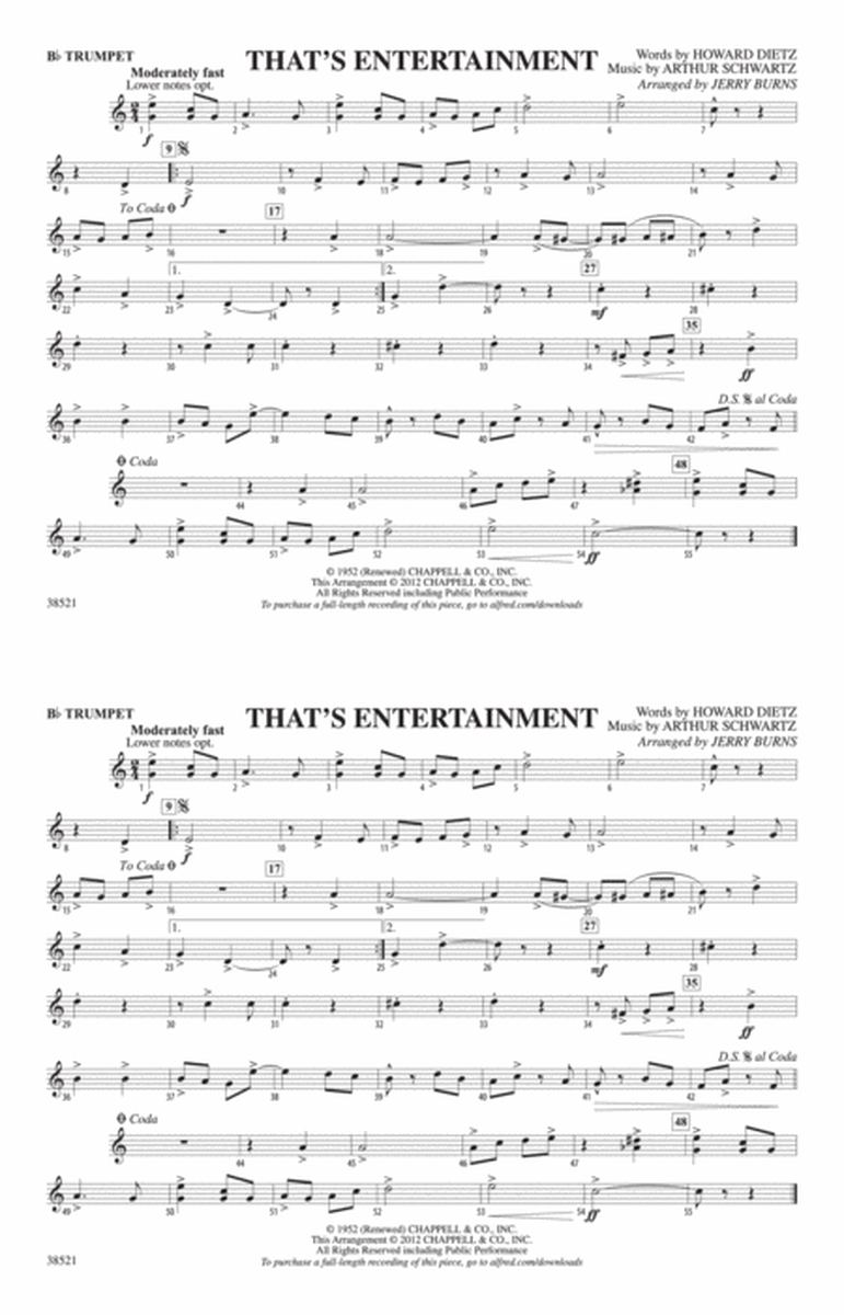 That's Entertainment: 1st B-flat Trumpet