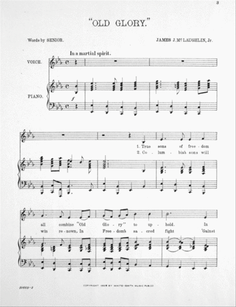 Old Glory. Patriotic Song Low Voice scores gallery preview page 2