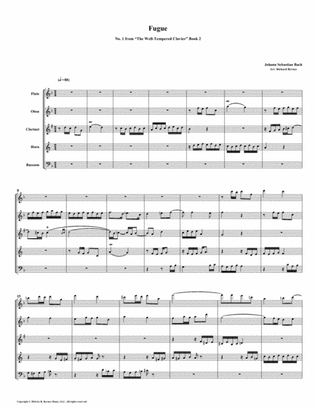 Fugue 01 from Well-Tempered Clavier, Book 2 (Woodwind Quintet)