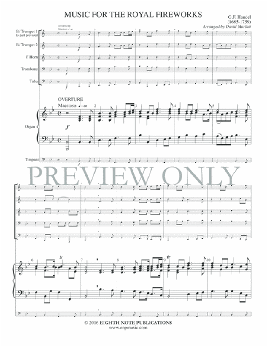 Music for the Royal Fireworks Brass Ensemble scores gallery preview page 3