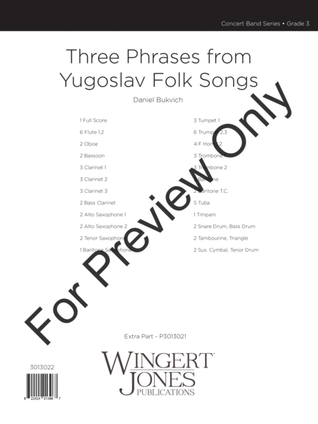 Three Phrases From Yugoslav Folk Songs image number null