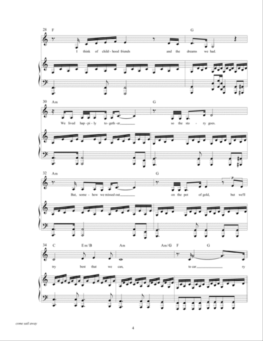 Come Sail Away Voice scores gallery preview page 6