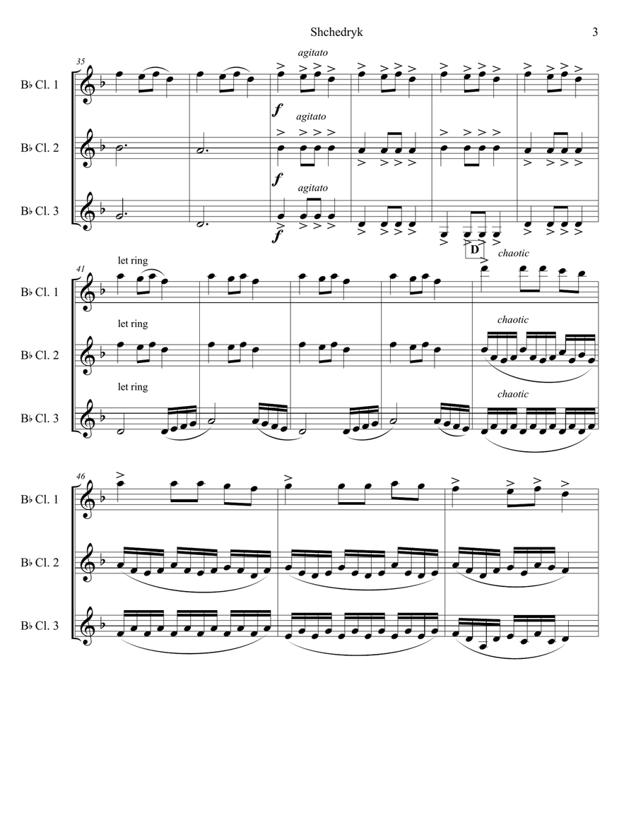 Shchedryk Shchedryk Woodwind Trio scores gallery preview page 3