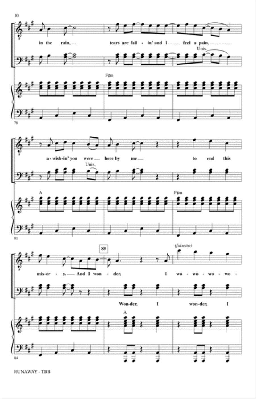 Runaway (arr. Alan Billingsley) 3-Part scores gallery preview page 9