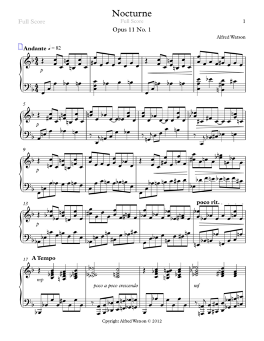 Nocturne Opus 11 No. 1 Nocturne Opus 11 No. 1 Piano Solo scores gallery preview page 3