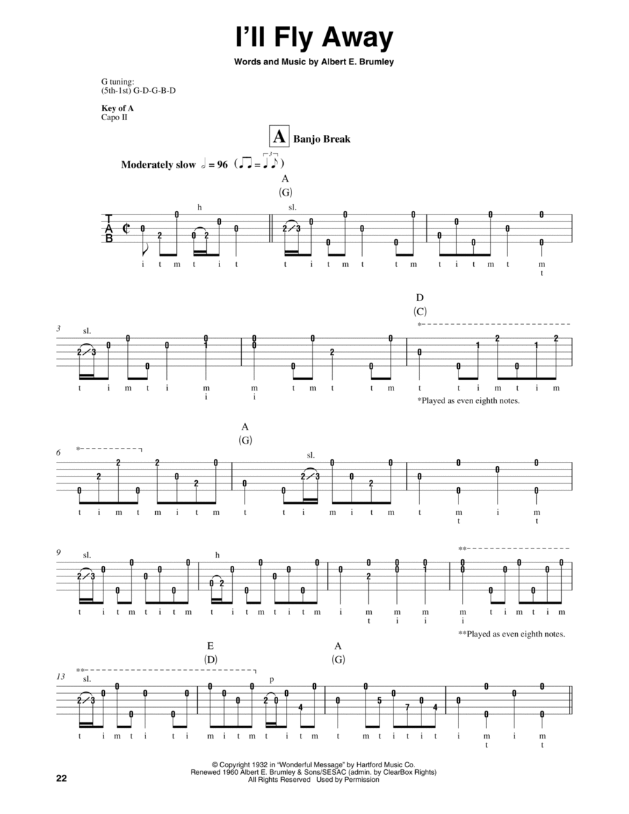 I'll Fly Away Banjo scores gallery preview page 1