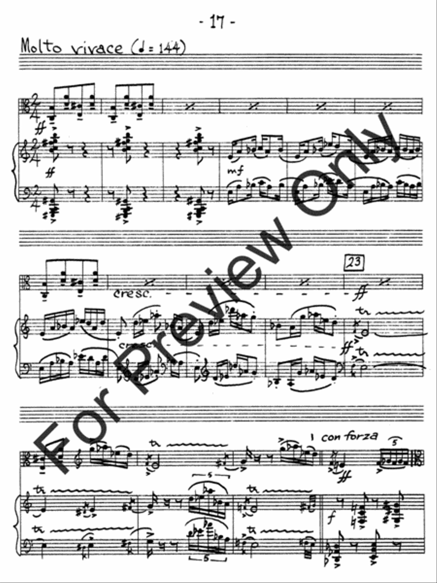 Sonata For Viola and Piano Piano Accompaniment scores gallery preview page 20