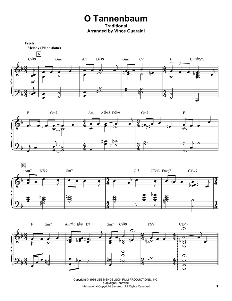 O Tannenbaum Piano scores gallery preview page 1