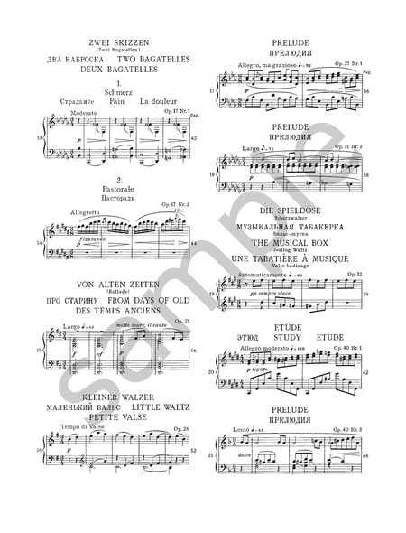 Selected Piano Pieces